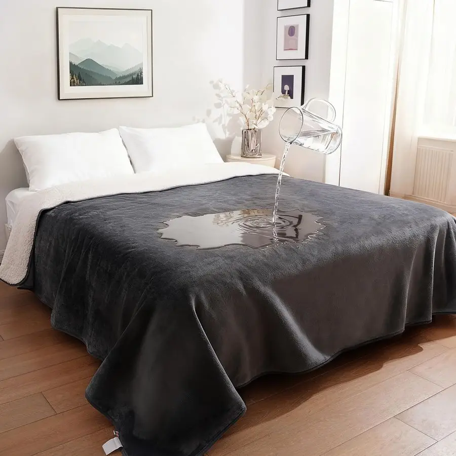 Waterproof Blanket for King Size Bed 108x86 Soft Reversible Sherpa Fleece Flannel Dog Blankets for Large Dogs, Pet Blanket for B
Waterproof Blanket for King Size Bed 108x86 Soft Reversible Sherpa Fleece Flannel Dog Blankets for Large Dogs, Pet Blanket for B