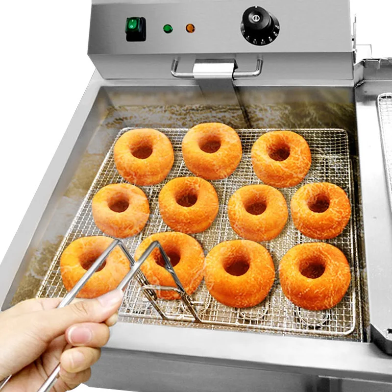 Электрическая фритюрница для пончиков из нержавеющей стали, настольная, коммерческая, большой емкости, с одним цилиндром, многофункциональная, пищевая
Электрическая фритюрница для пончиков из нержавеющей стали, настольная, коммерческая, большой емкости, с одним цилиндром, многофункциональная, пищевая