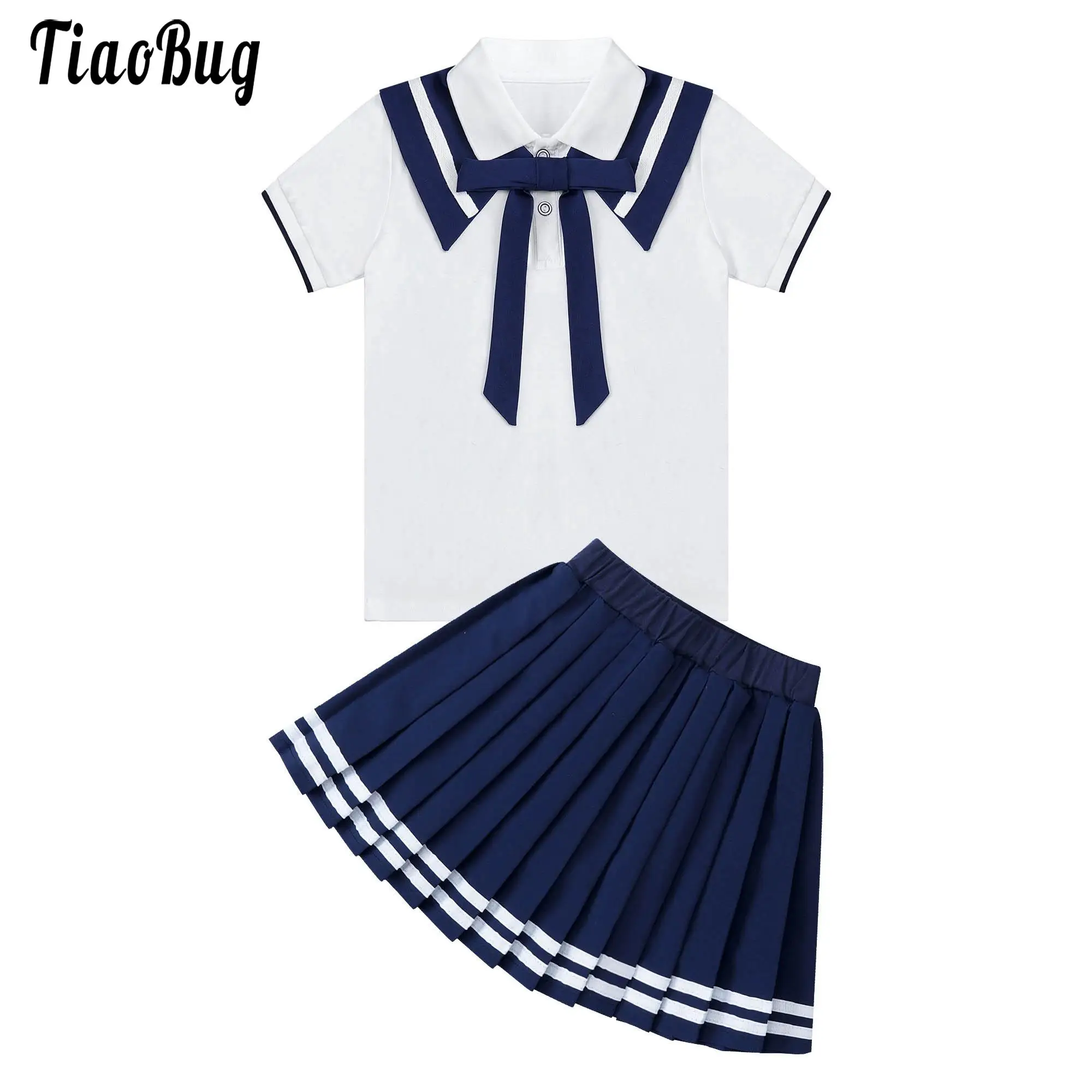 Kids Girls Schoolgirl Costume Western-style School Uniform Set Short Sleeve Shirt Mini Pleated Skirt Schoolgirl Outfit Cosplay
Kids Girls Schoolgirl Costume Western-style School Uniform Set Short Sleeve Shirt Mini Pleated Skirt Schoolgirl Outfit Cosplay