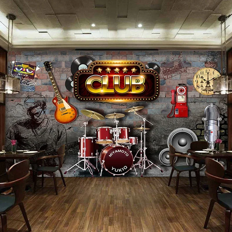 Custom Any Size Mural Wallpaper 3D Vintage Brick Wall Music Theme KTV Bar Background Wall Cloth Photo Wall Papers For Walls 3 D
Custom Any Size Mural Wallpaper 3D Vintage Brick Wall Music Theme KTV Bar Background Wall Cloth Photo Wall Papers For Walls 3 D