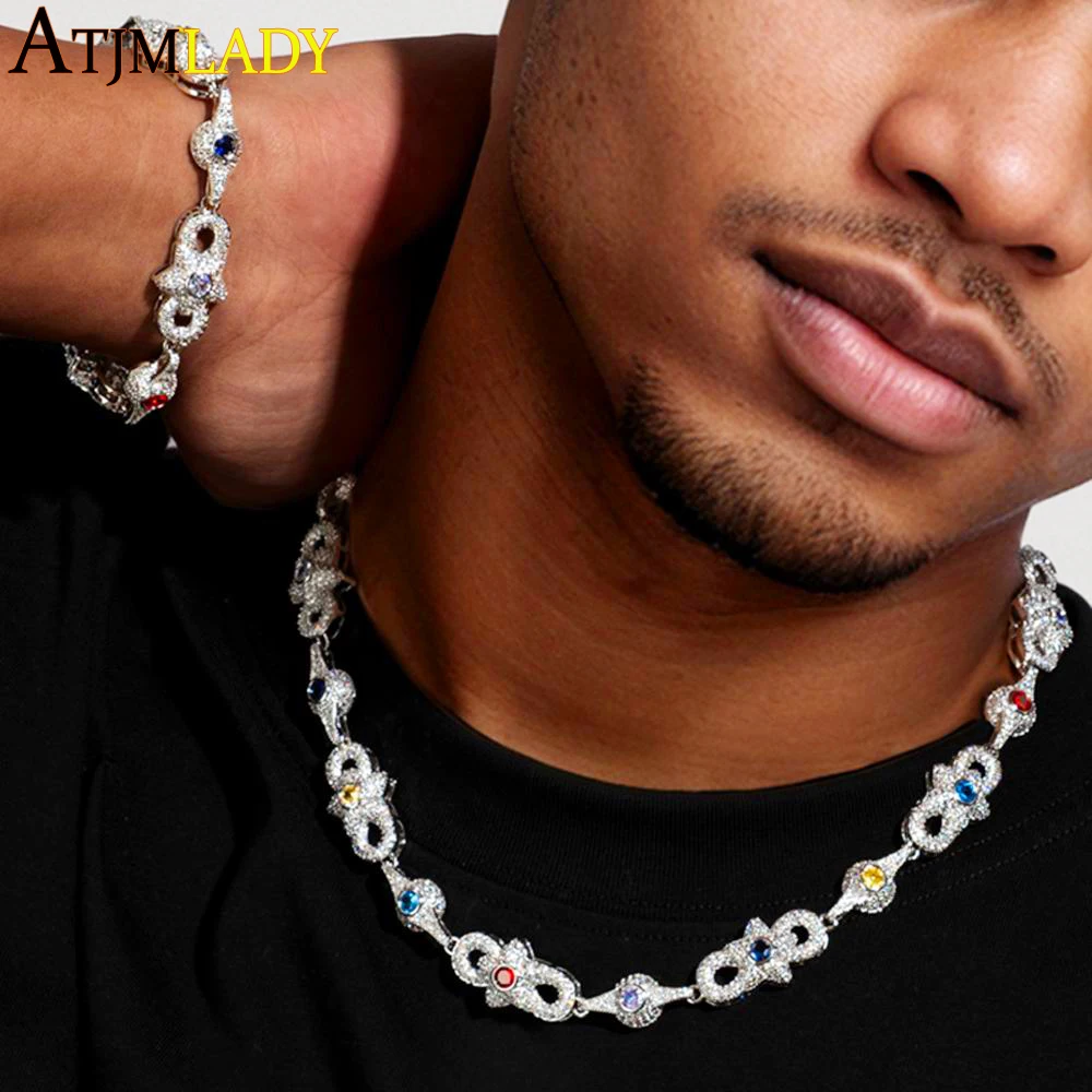 Iced Out Colorful Cz Star Eye Pendant Necklace Prong Setting 5A Cubic Zirconia Infinity Cuban Link Chain Hip Hop Luxury Jewelry
Iced Out Colorful Cz Star Eye Pendant Necklace Prong Setting 5A Cubic Zirconia Infinity Cuban Link Chain Hip Hop Luxury Jewelry