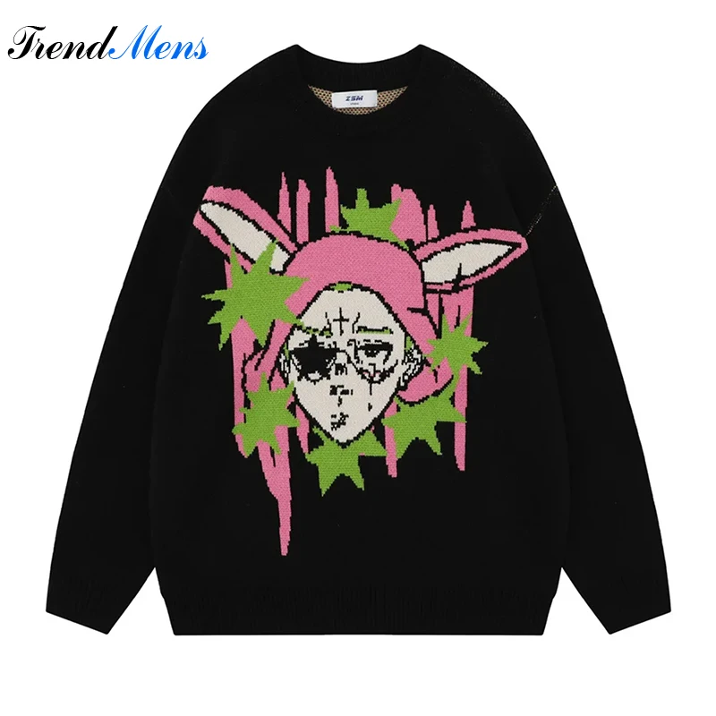 Men Anime Cartoon Sweater Couple Trend High Street Round Neck Pullover Versatile Loose Comfortable Printed Long Sleeved Knitwear
Men Anime Cartoon Sweater Couple Trend High Street Round Neck Pullover Versatile Loose Comfortable Printed Long Sleeved Knitwear