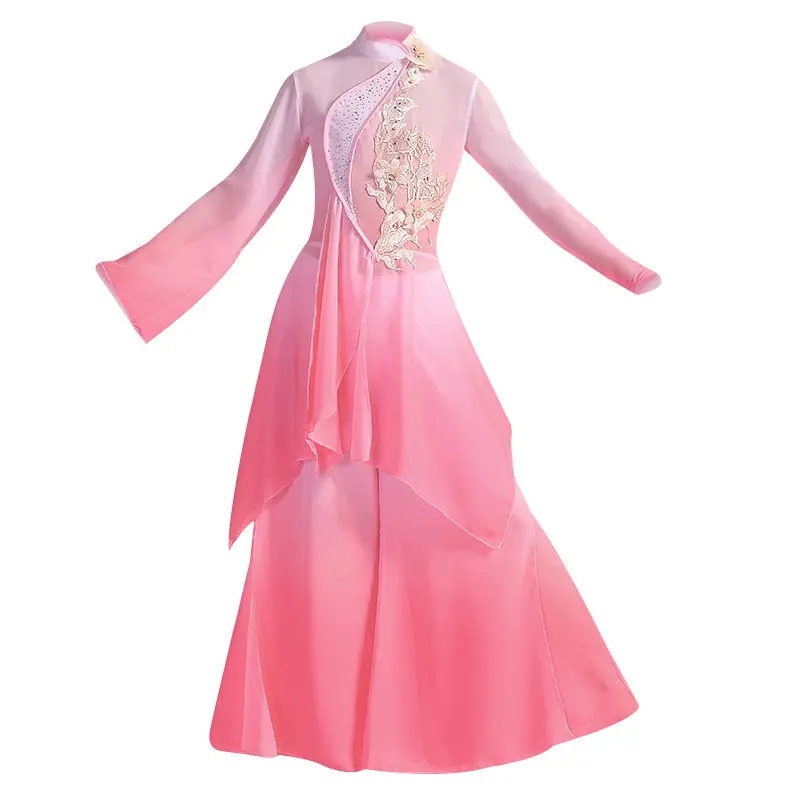 New children's classical dance performance outfit flowing fan dance costume with Chinese style girl's ancient-style silk dress
New children's classical dance performance outfit flowing fan dance costume with Chinese style girl's ancient-style silk dress