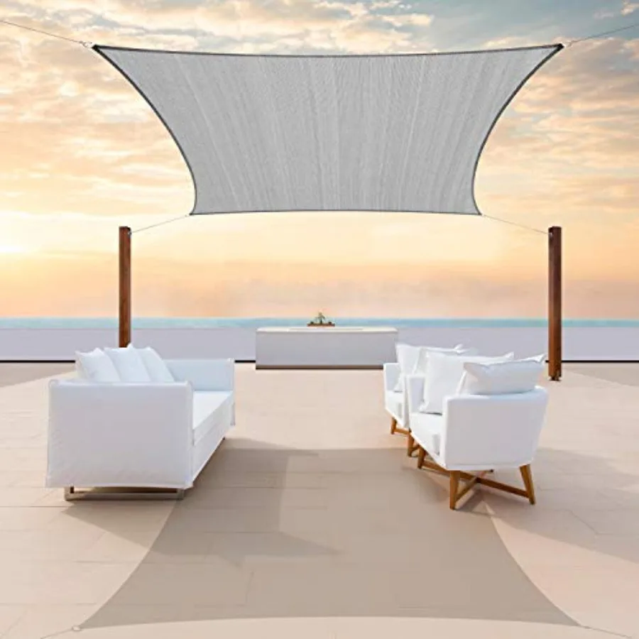 14' x 18' Grey Sun Shade Sail Rectangle Canopy Fabric Cloth Screen CTAR1418, Water Permeable and UV Block UPF50, Heavy Duty, Ca
14' x 18' Grey Sun Shade Sail Rectangle Canopy Fabric Cloth Screen CTAR1418, Water Permeable and UV Block UPF50, Heavy Duty, Ca