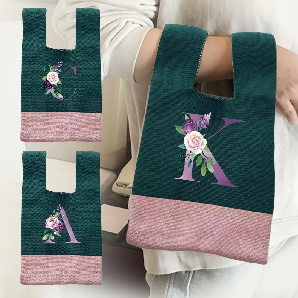 Wrist Tote Bags Knit Handbag Woven Knot Storage Bag Pouch Portable Purse Large Capacity Handbags Purple Printed Series
Wrist Tote Bags Knit Handbag Woven Knot Storage Bag Pouch Portable Purse Large Capacity Handbags Purple Printed Series