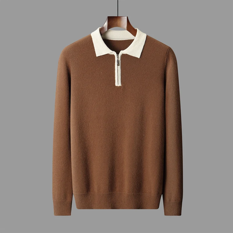 100% Pure Wool Jacket Men's POLO Collar Pullover 2026 Spring/Autumn New Knit Jumper Top Casual Loose Men's Color-blocked Shirts
100% Pure Wool Jacket Men's POLO Collar Pullover 2026 Spring/Autumn New Knit Jumper Top Casual Loose Men's Color-blocked Shirts