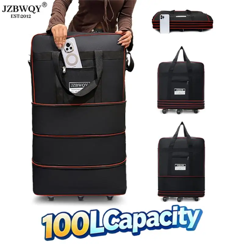 100L Large Capacity Foldable Travel Duffle Bag Expandable Rolling Luggage with 360° Spinner Wheels Lightweight Carry-On Garment Trolley Bag for Women Men Overnight Weekend Moving Beach Vacation
100L Large Capacity Foldable Travel Duffle Bag Expandable Rolling Luggage with 360° Spinner Wheels Lightweight Carry-On Garment Trolley Bag for Women Men Overnight Weekend Moving Beach Vacation