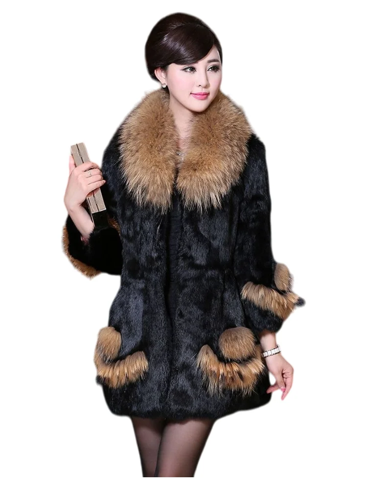 Hot Sales Real Raccoon Fur Collar Fashion New Rabbit Fur Jacket High Quality Rabbit Fur Mid-Length Women Real Fur Coat
Hot Sales Real Raccoon Fur Collar Fashion New Rabbit Fur Jacket High Quality Rabbit Fur Mid-Length Women Real Fur Coat