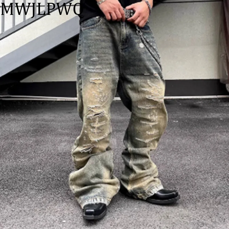 MWJLPWQ Male American Retro Distress Hole Jeans High Street Gradual Color Niche Design Loose Wide Leg Pants Tide Autumn 010708
MWJLPWQ Male American Retro Distress Hole Jeans High Street Gradual Color Niche Design Loose Wide Leg Pants Tide Autumn 010708