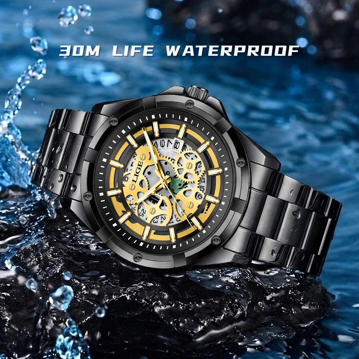 LIGE Top Brand Luxury Mens Watches Fashion Stainless Steel Waterproof Hollow Out Big Male Wristwatches Relogio Masculino Box
LIGE Top Brand Luxury Mens Watches Fashion Stainless Steel Waterproof Hollow Out Big Male Wristwatches Relogio Masculino Box