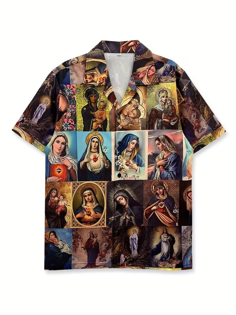 Mens Hawaiian Shirt Vintage Jesus Art Print Short Sleeve Breathable Casual Summer Beach Vacation Blouses Streetwear Fashion Tops
Mens Hawaiian Shirt Vintage Jesus Art Print Short Sleeve Breathable Casual Summer Beach Vacation Blouses Streetwear Fashion Tops