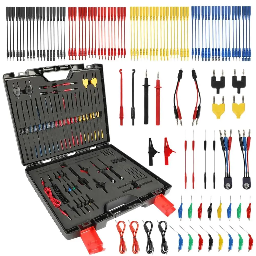 100pcs Auto Circuit Test Leads Kit with Alligator Clips, Relay Tester, and Carrying Case
100pcs Auto Circuit Test Leads Kit with Alligator Clips, Relay Tester, and Carrying Case