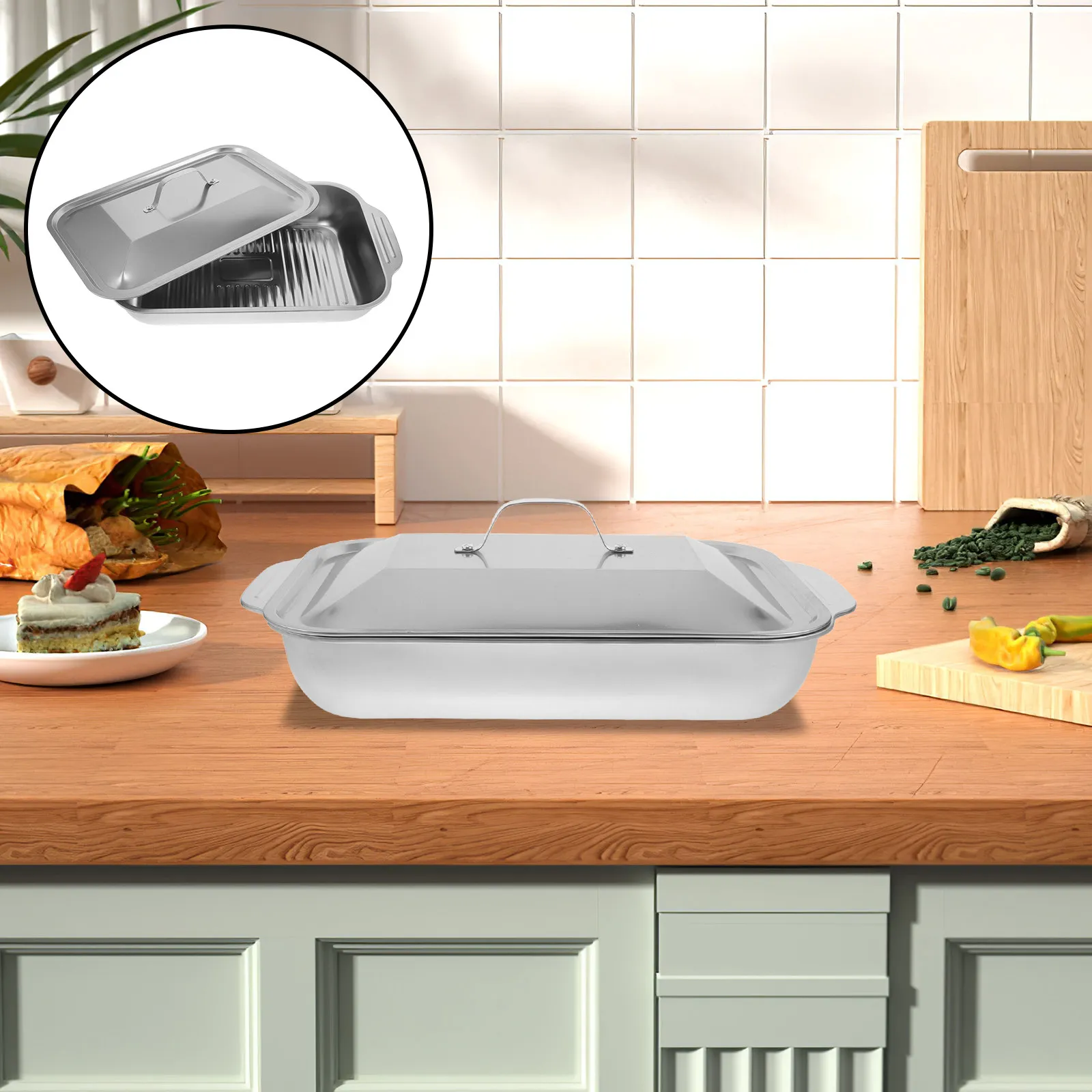 Stainless Steel Heavy Duty Roasting Pan Dual Handles Rectangular Grill Plate Oven Cooking Baking Tray Fish Bbq Kitchen
Stainless Steel Heavy Duty Roasting Pan Dual Handles Rectangular Grill Plate Oven Cooking Baking Tray Fish Bbq Kitchen