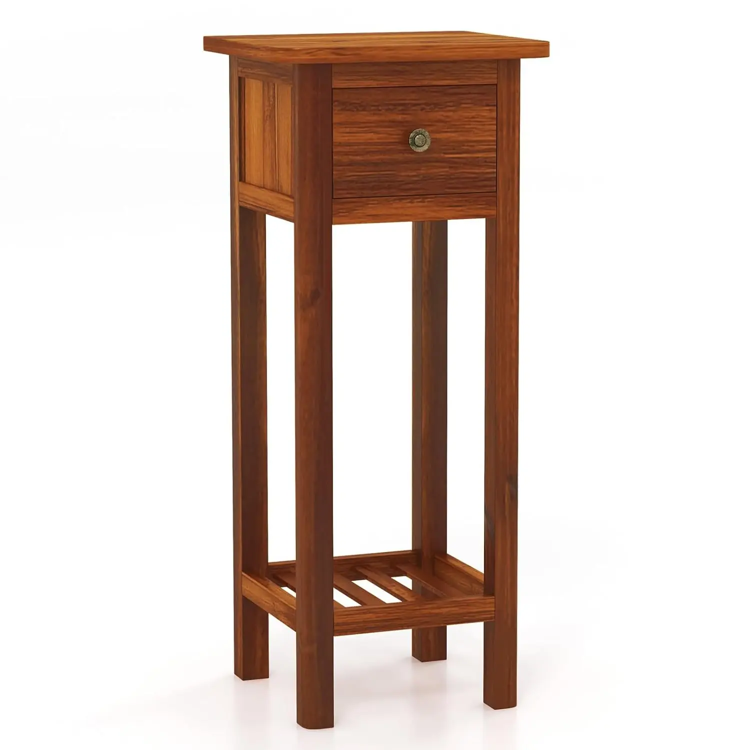 2-Tier Narrow Side Table Drawer Acacia Wood Tall Slim Bedside Open Shelf Small Space Nightstand Natural, Customized
2-Tier Narrow Side Table Drawer Acacia Wood Tall Slim Bedside Open Shelf Small Space Nightstand Natural, Customized