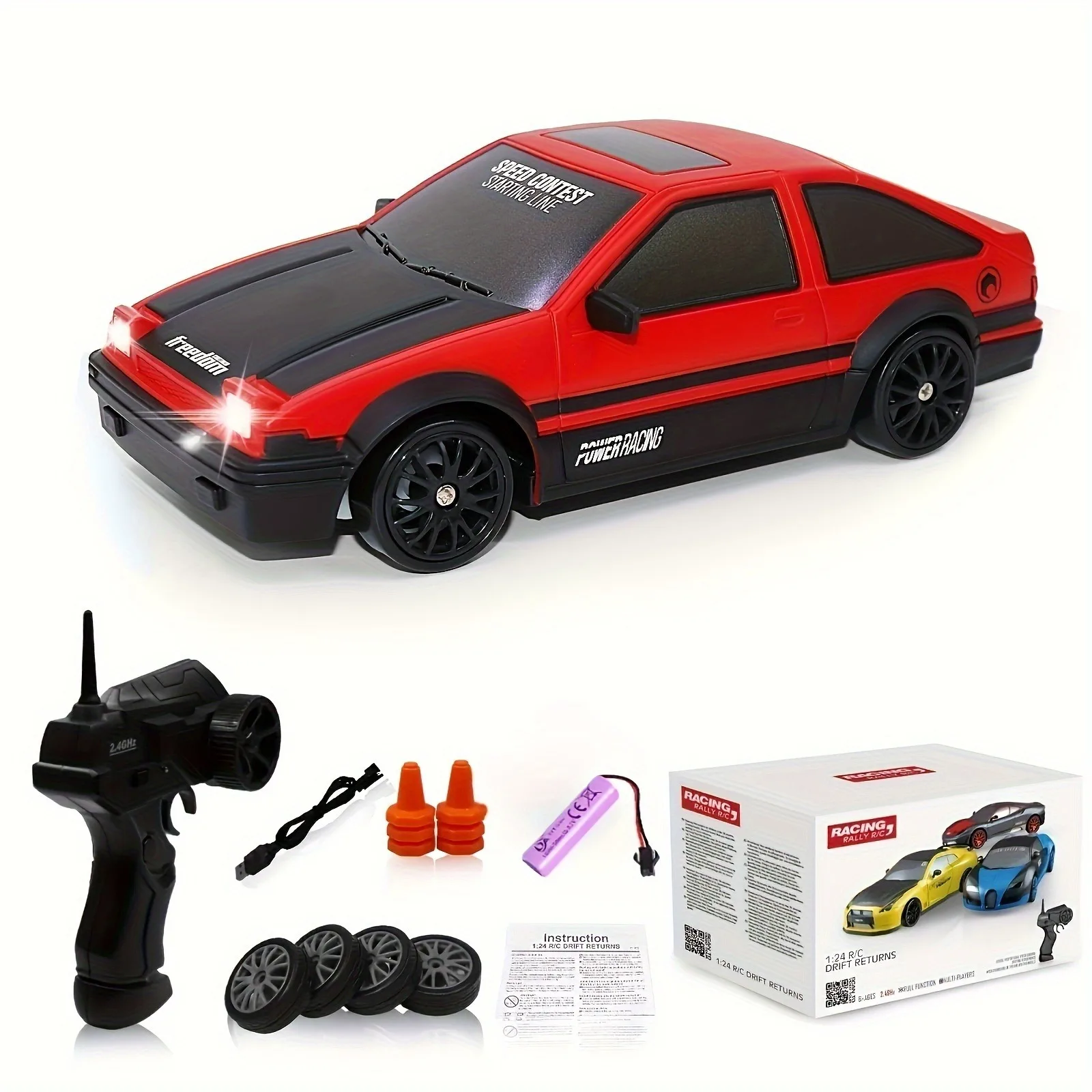 Remote Control Toy Car RC Drift 2.4GHz 1:24 Scale 15KM/H High Speed Model Vehicle LED Lights Drifting Tire Racing Toy for Gift
Remote Control Toy Car RC Drift 2.4GHz 1:24 Scale 15KM/H High Speed Model Vehicle LED Lights Drifting Tire Racing Toy for Gift