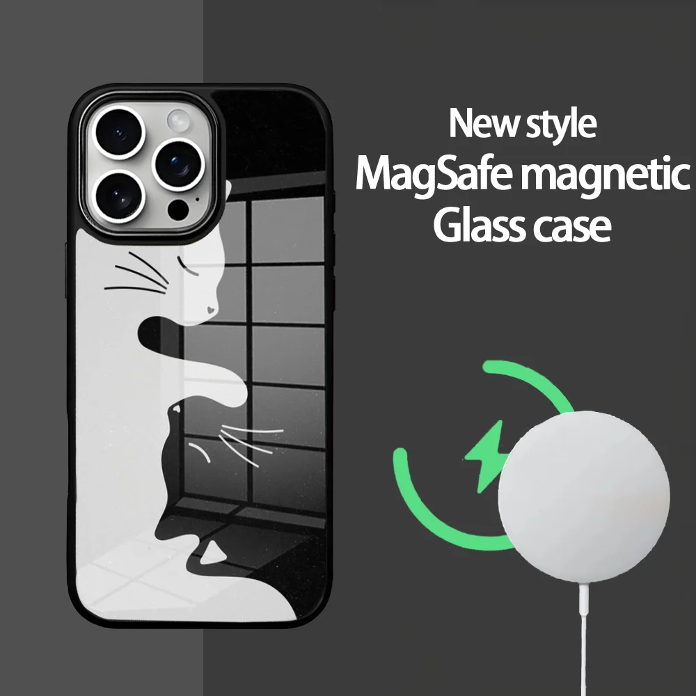 Black And White Cat Phone Case For IPhone 16 15 14 13 12 11 Pro Max Plus Mini Magsafe Mirror Wireless Magnetic Cover
Black And White Cat Phone Case For IPhone 16 15 14 13 12 11 Pro Max Plus Mini Magsafe Mirror Wireless Magnetic Cover