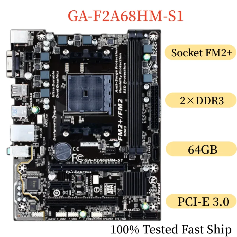 Для Gigabyte GA-F2A68HM-S1 материнская плата 64 ГБ DDR3 Micro ATX системная плата 100% протестирована Быстрая доставка
Для Gigabyte GA-F2A68HM-S1 материнская плата 64 ГБ DDR3 Micro ATX системная плата 100% протестирована Быстрая доставка