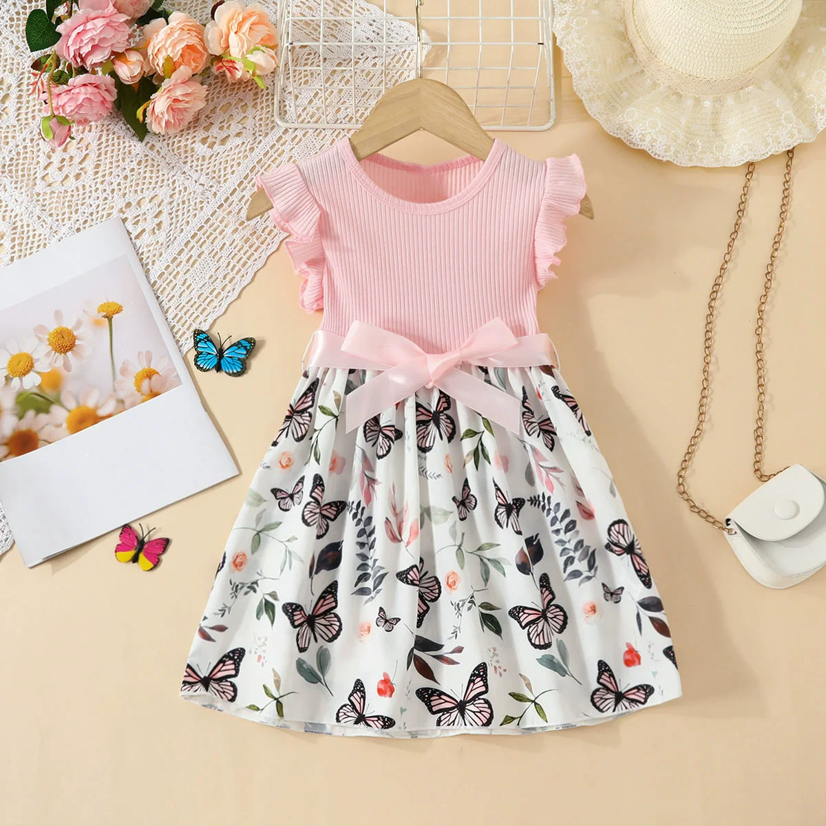 Girl Floral Dress Summer Fashion Ruffled Sleeve Butterfly Kids Princess Formal Dresses With Belt Baby Patchwork Print Clothes
Girl Floral Dress Summer Fashion Ruffled Sleeve Butterfly Kids Princess Formal Dresses With Belt Baby Patchwork Print Clothes