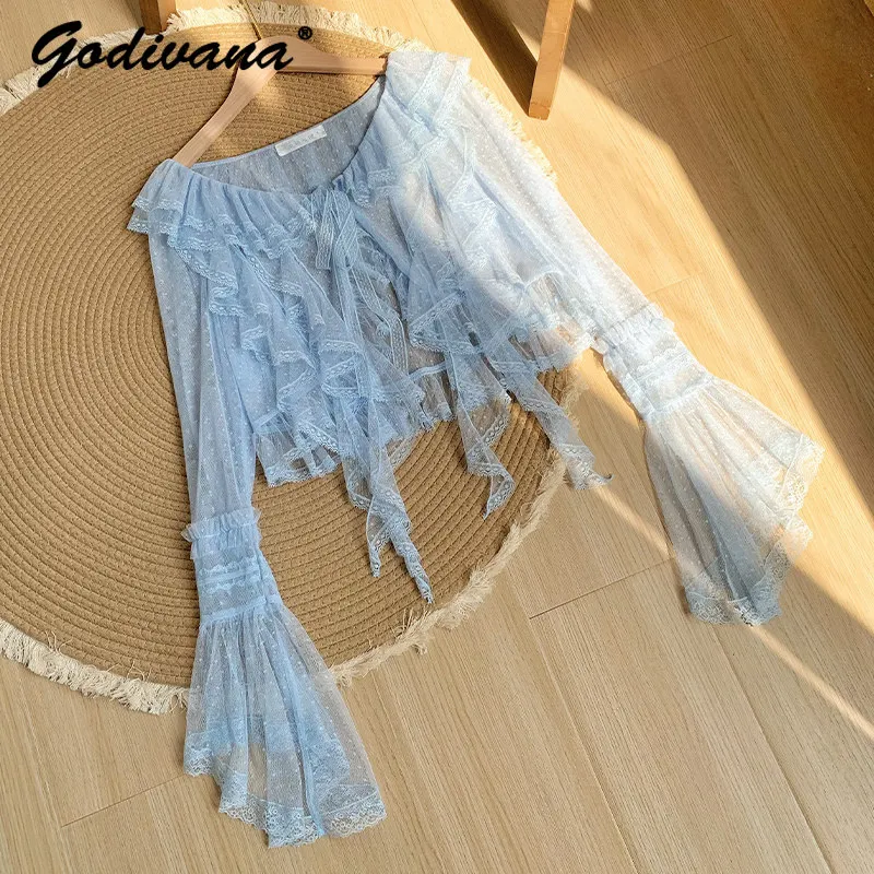 New Spring Summer Sweet Polka Dot Yarn Cardigan Long Sleeve Women's Lace Sun Protection Outer Wear Lolita Thin Mesh Blouses
New Spring Summer Sweet Polka Dot Yarn Cardigan Long Sleeve Women's Lace Sun Protection Outer Wear Lolita Thin Mesh Blouses