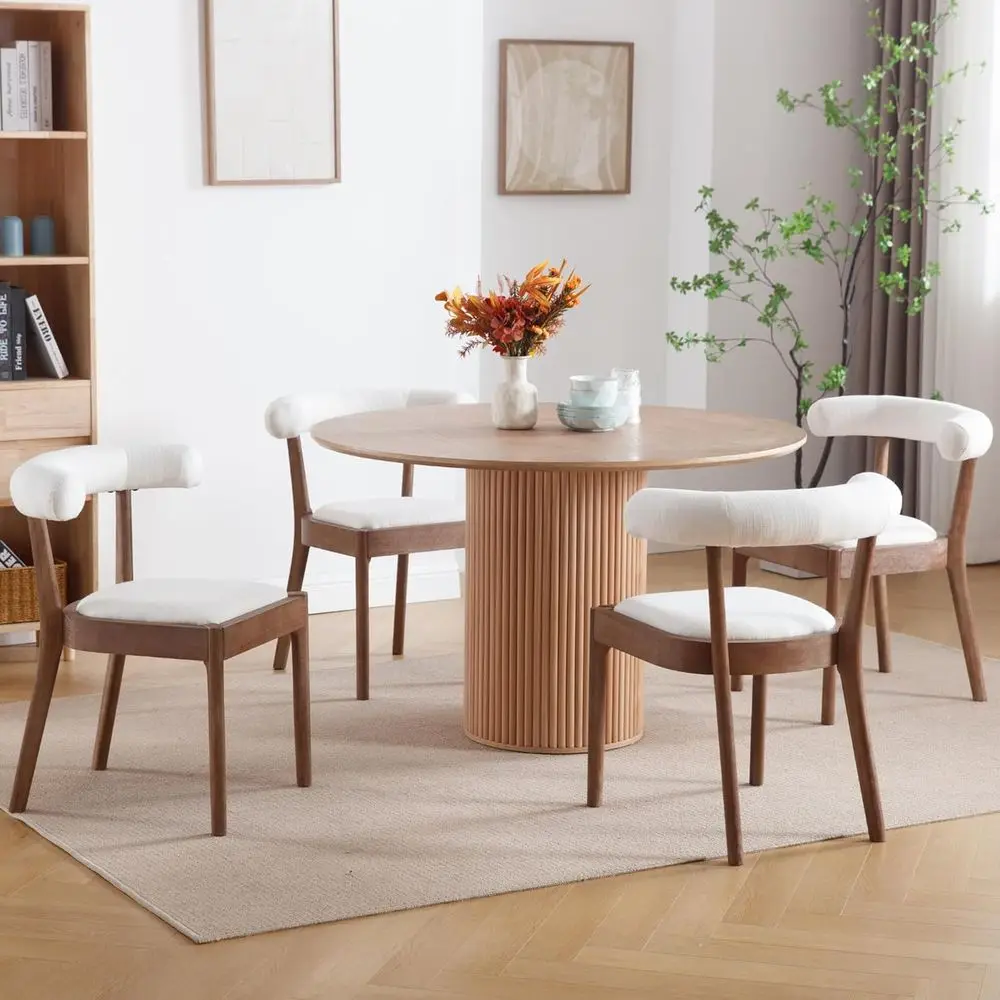 Modern Dining Chairs Set of 4, Unique Curved Back Upholstered Side Chairs for Living Room, Kitchen, or Restaurant, Linen White
Modern Dining Chairs Set of 4, Unique Curved Back Upholstered Side Chairs for Living Room, Kitchen, or Restaurant, Linen White