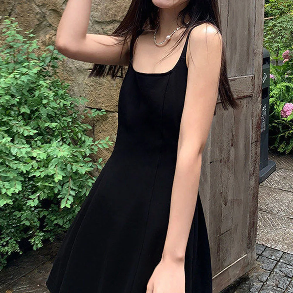 Women Summer Black Dress A-line Minimalist Sleeveless Casual High Waist Female
Women Summer Black Dress A-line Minimalist Sleeveless Casual High Waist Female