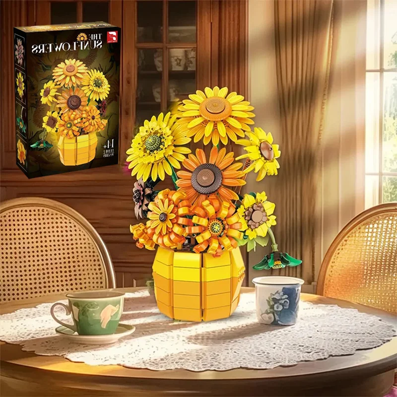 1009PCS Sunflower Building Blocks Toys Creative Gothic-Style Black Rose Flower Model Bricks Home Decor Kids Adult Christmas Gift
1009PCS Sunflower Building Blocks Toys Creative Gothic-Style Black Rose Flower Model Bricks Home Decor Kids Adult Christmas Gift