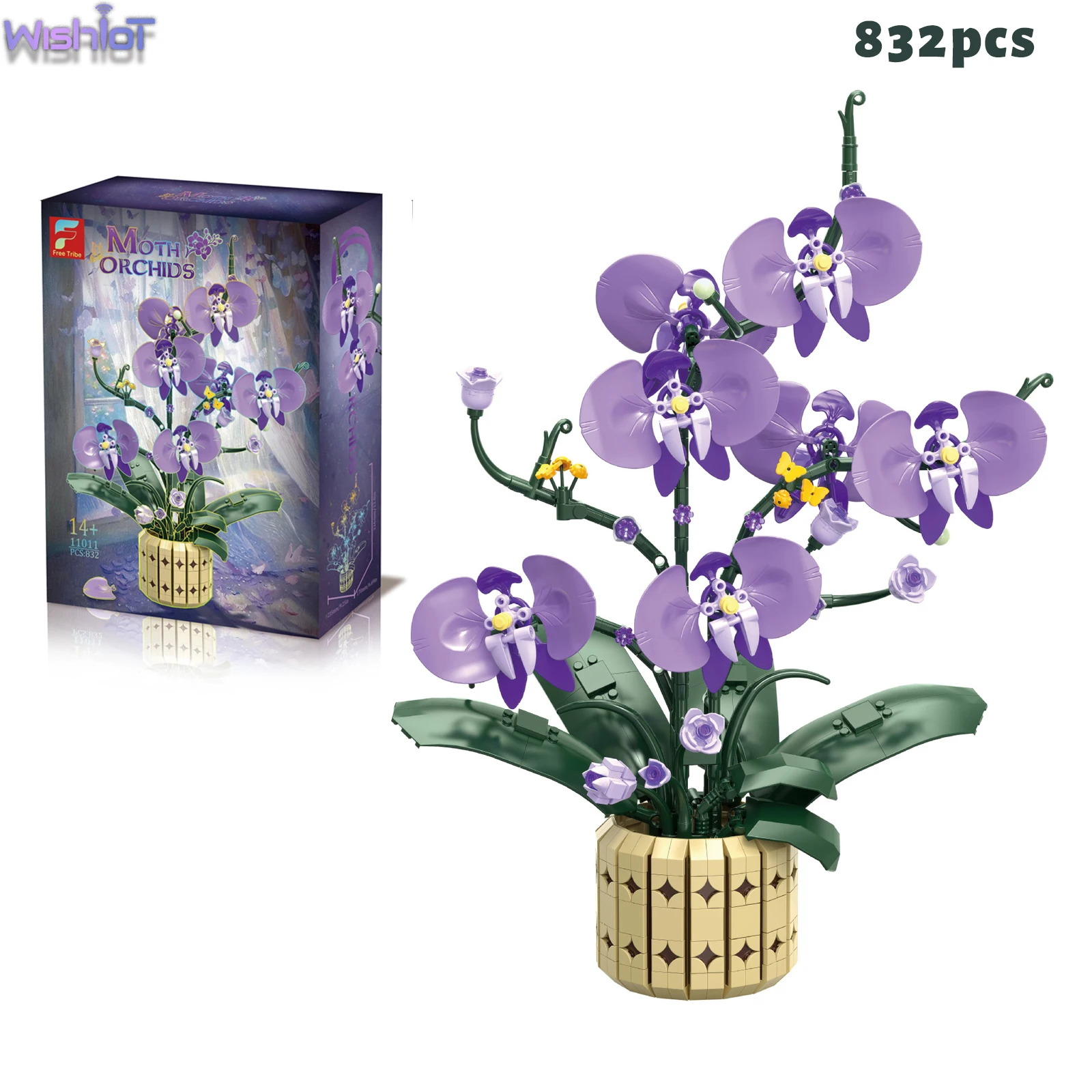 832PCS Moth Orchids Elegant Purple Phalaenopsis Orchid Building Blocks Potted Plants Flower Bouquet Home Decor Girls Toys Gifts
832PCS Moth Orchids Elegant Purple Phalaenopsis Orchid Building Blocks Potted Plants Flower Bouquet Home Decor Girls Toys Gifts