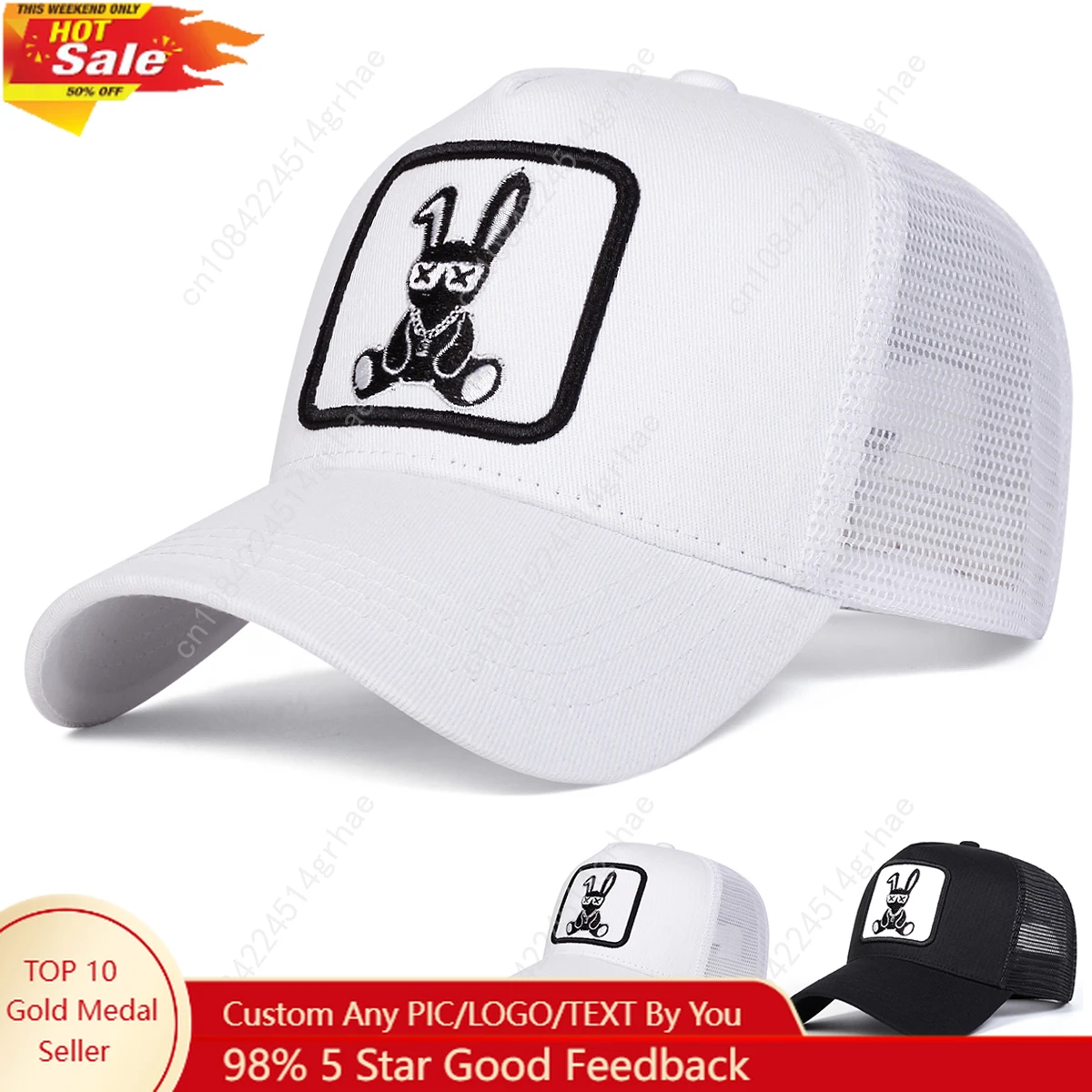 Unisex Cartoon Rabbit Embroidery Baseball Net Caps Spring and Summer Outdoor Adjustable Casual Hats Hip Hop Hat Sunscreen Hat
Unisex Cartoon Rabbit Embroidery Baseball Net Caps Spring and Summer Outdoor Adjustable Casual Hats Hip Hop Hat Sunscreen Hat