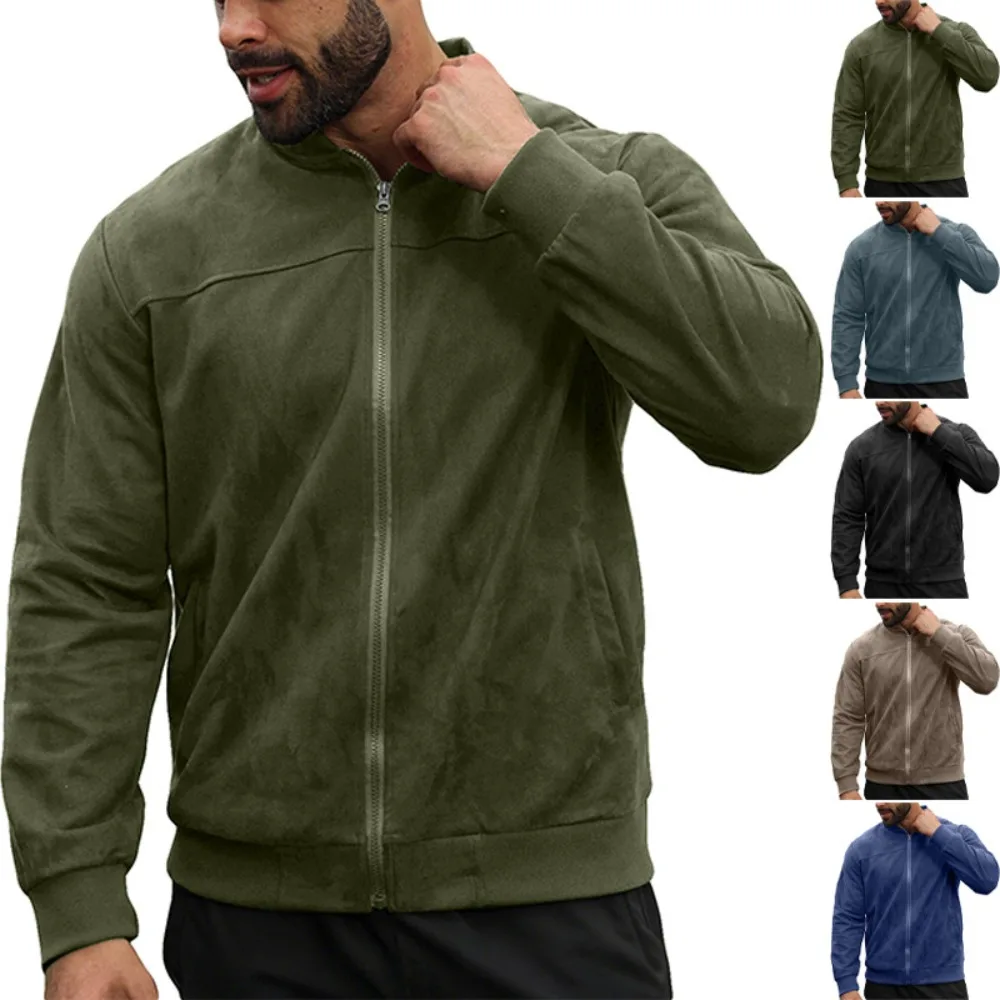 New Spring Autumn Suede Jackets For Men Solid Basic Style Zipper Coats Windproof Casual Slim Outerwear Pockets Jacket EU Size
New Spring Autumn Suede Jackets For Men Solid Basic Style Zipper Coats Windproof Casual Slim Outerwear Pockets Jacket EU Size