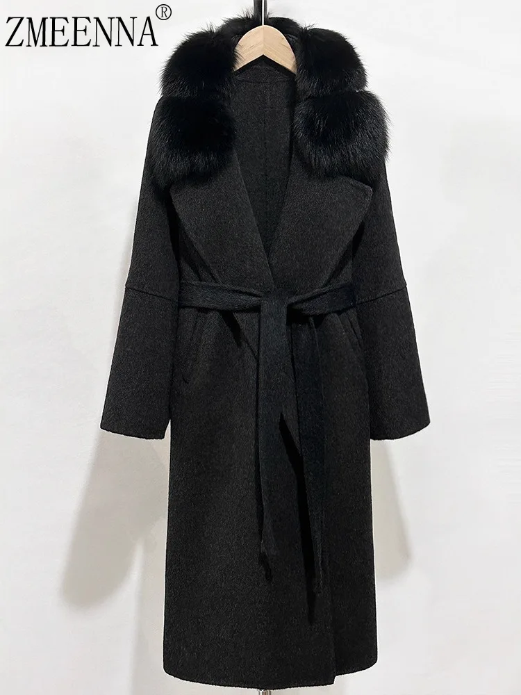 ZMEENNA Women's Elegant Red Wool Blend Long Trench Coat With Faux Fur Collar And Belted Waist Outerwear For Winter ZM3837
ZMEENNA Women's Elegant Red Wool Blend Long Trench Coat With Faux Fur Collar And Belted Waist Outerwear For Winter ZM3837
