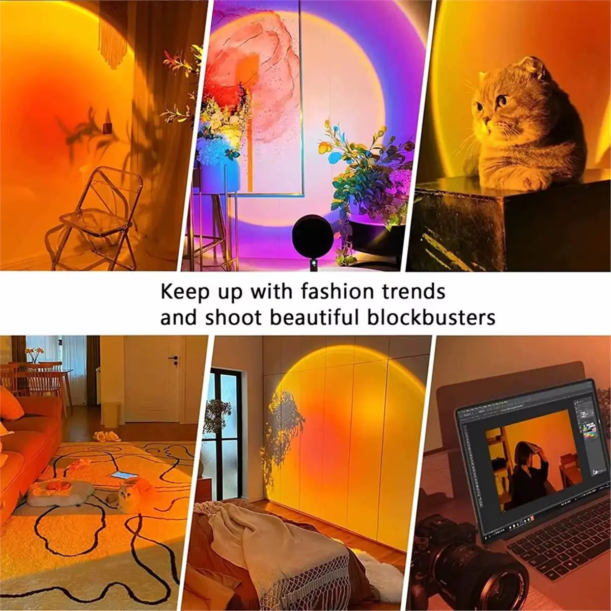 DT75BG Sunset Light Projection Light with Remote Control 16-Color Night Light RGB Color Changing LED Light
DT75BG Sunset Light Projection Light with Remote Control 16-Color Night Light RGB Color Changing LED Light