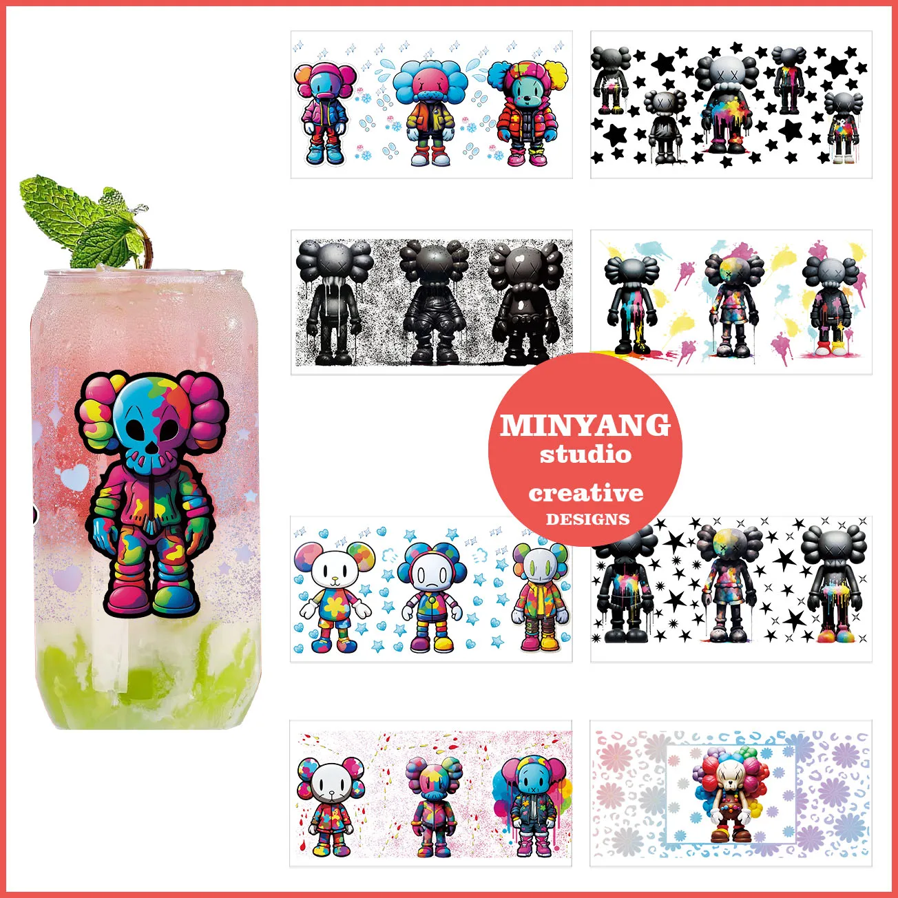 Artwork bear peel waterproof DIY Decals 3D transfers uvdtf crystal stickers 16oz uv dtf cup wraps for Libbey Glasses
Artwork bear peel waterproof DIY Decals 3D transfers uvdtf crystal stickers 16oz uv dtf cup wraps for Libbey Glasses
