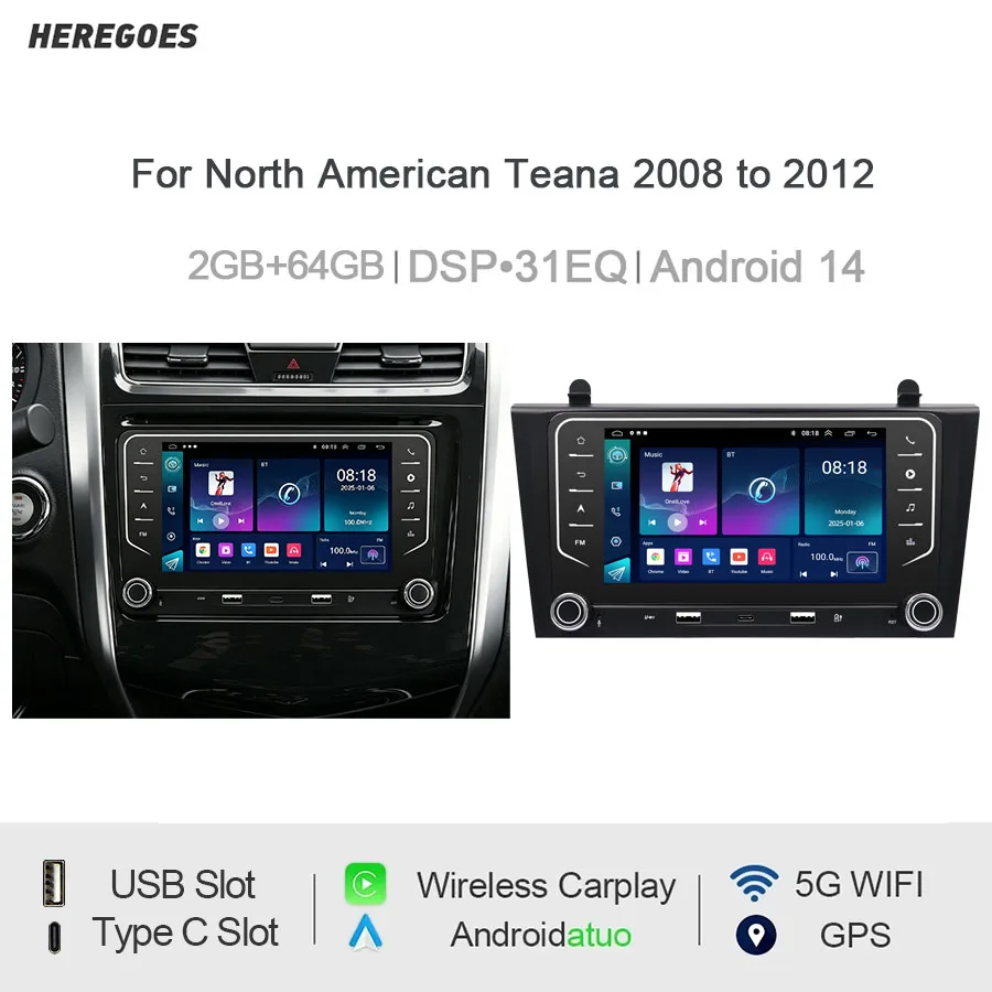 7“Android Car Radio For North American Teana 2008 to 2012 CarPlay Auto GPS Nav Bluetooth Steering Control
7“Android Car Radio For North American Teana 2008 to 2012 CarPlay Auto GPS Nav Bluetooth Steering Control