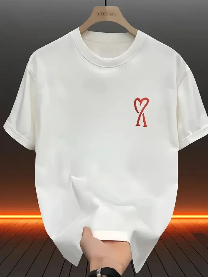 Men's and Women's Cotton Short Sleeve T-shirt Summer Casual Graphic Color Heart Print Collar Breathable Comfortable T-Shirts
Men's and Women's Cotton Short Sleeve T-shirt Summer Casual Graphic Color Heart Print Collar Breathable Comfortable T-Shirts