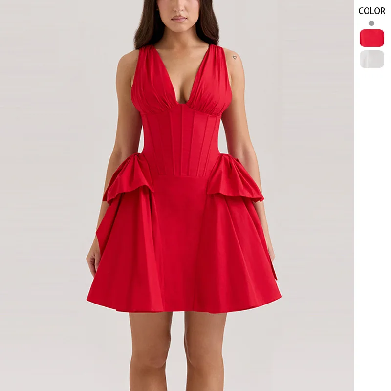 TEMU's New Summer Dress Features A Sexy Deep V-neck, Low-cut Design, Tummy-concealing Effect, And Slimming Fishbone Short Skirt
TEMU's New Summer Dress Features A Sexy Deep V-neck, Low-cut Design, Tummy-concealing Effect, And Slimming Fishbone Short Skirt