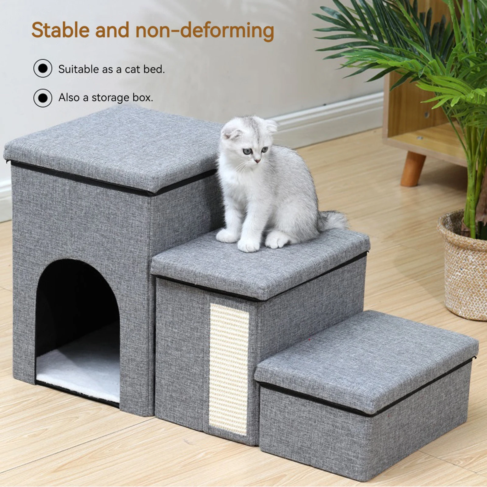 Multifunctional Cat Bed Anti Slip Pet Stairway Storage Box Multi-Purpose Removable Storage Organizer for Sofa Couch Bed Supplies
Multifunctional Cat Bed Anti Slip Pet Stairway Storage Box Multi-Purpose Removable Storage Organizer for Sofa Couch Bed Supplies