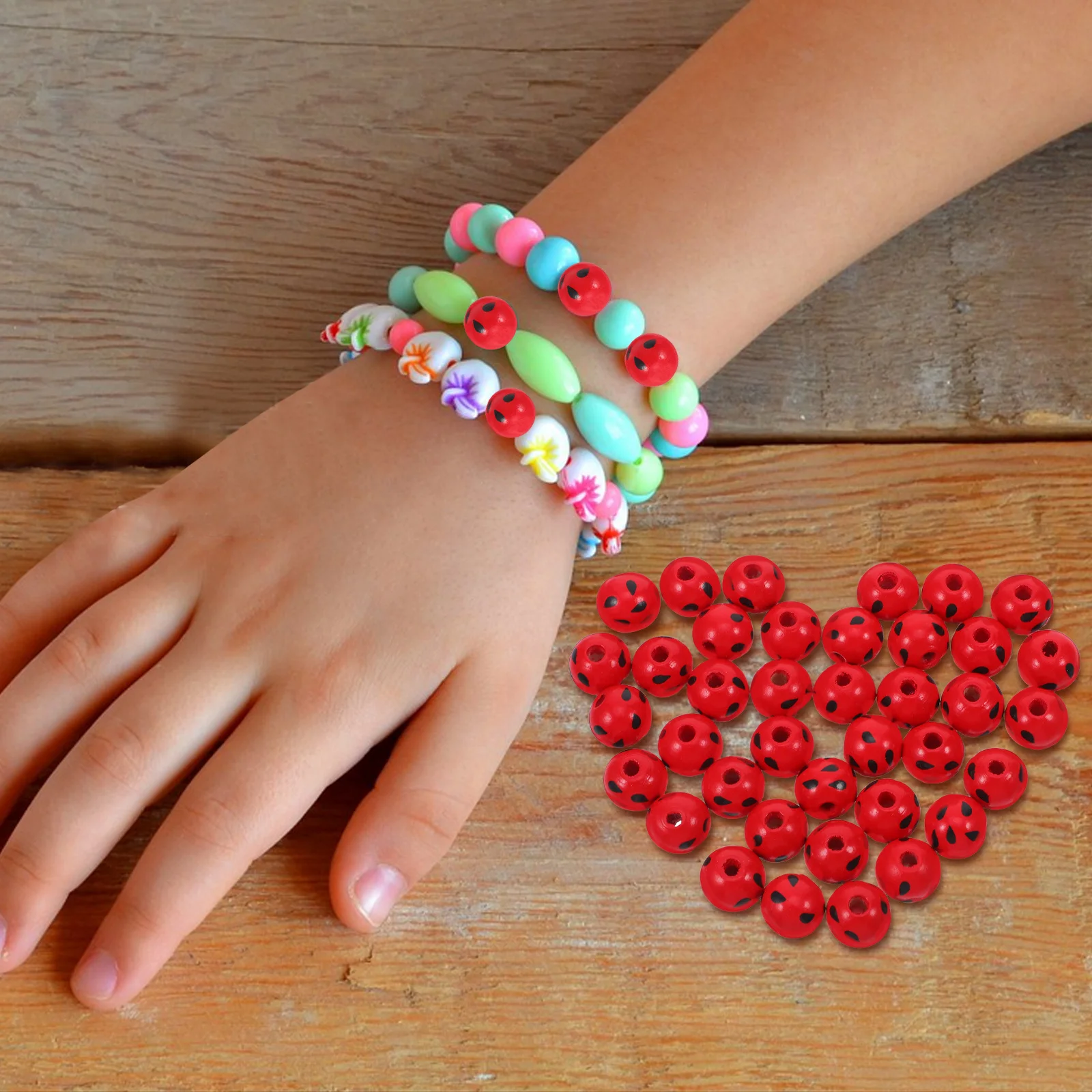 100Pcs Watermelon Round Wood Beads Handmade Natural Wood Spacer Beads for DIY Bracelet Keychain Cute Bracelet Charms
100Pcs Watermelon Round Wood Beads Handmade Natural Wood Spacer Beads for DIY Bracelet Keychain Cute Bracelet Charms