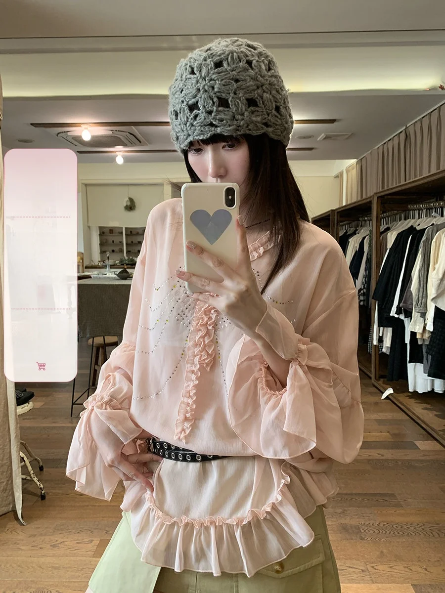Sun Protection Sparkling Diamond Thin Long Sleeve V-neck Shirt Lazy Style Blouse Breathable Polyester Spring Summer Women's S...
Sun Protection Sparkling Diamond Thin Long Sleeve V-neck Shirt Lazy Style Blouse Breathable Polyester Spring Summer Women's S...
