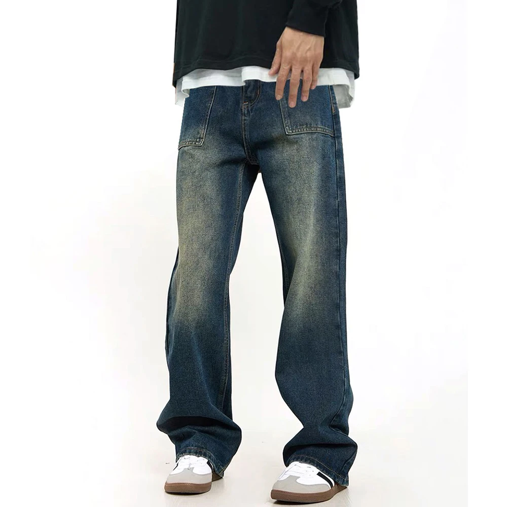 Deep Blue Waed Vintage Straight Leg Jeans Loose Fit Men's Casual Long Trousers Youth Faion Autumn Season Denim Jeans
Deep Blue Waed Vintage Straight Leg Jeans Loose Fit Men's Casual Long Trousers Youth Faion Autumn Season Denim Jeans