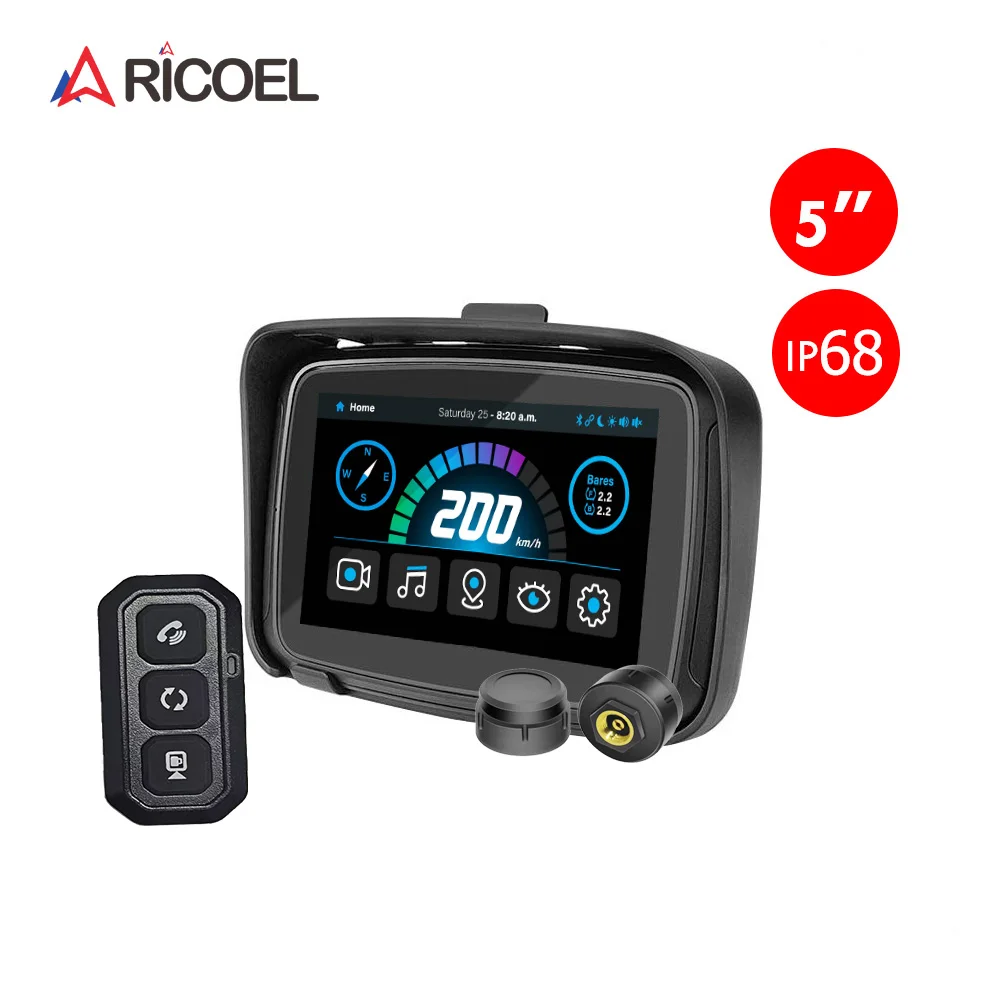 A 5-inch waterproof motorcycle CARPLAY with tire pressure
A 5-inch waterproof motorcycle CARPLAY with tire pressure