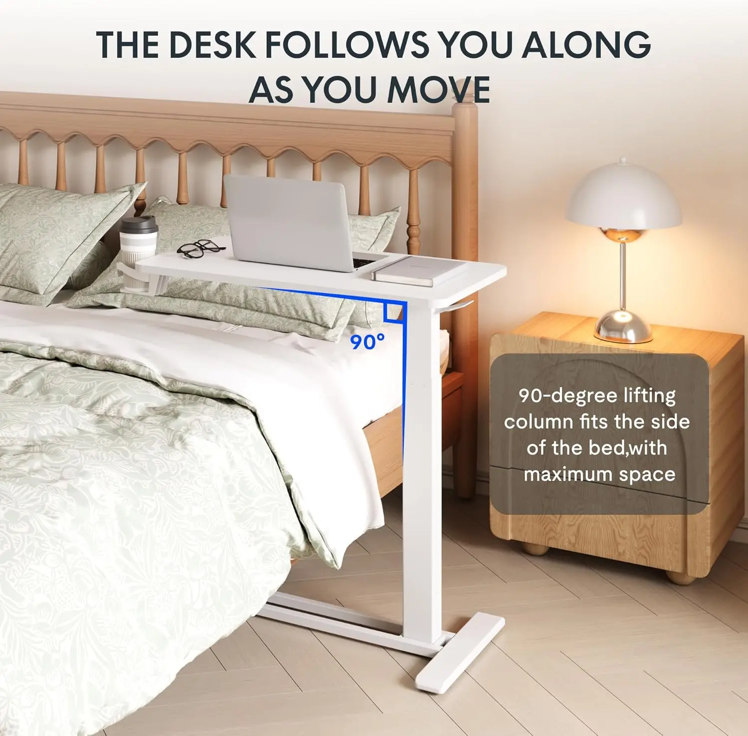 Adjustable Overbed Bedside Table with Wheels Mobile Standing Desk Laptop Computer Cart Overbed Table (27.6" W x 5.7"D,White)
Adjustable Overbed Bedside Table with Wheels Mobile Standing Desk Laptop Computer Cart Overbed Table (27.6" W x 5.7"D,White)