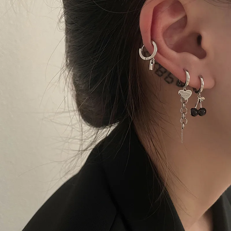 Asymmetric Love Heart Cherry Dangle Earrings Set Silver Color Elegant Set of Earrings 2022 Trend Girls Earring for Women jewelry
Asymmetric Love Heart Cherry Dangle Earrings Set Silver Color Elegant Set of Earrings 2022 Trend Girls Earring for Women jewelry