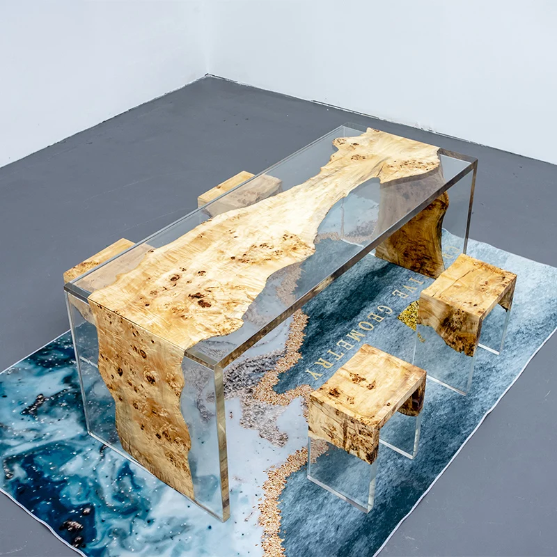 Epoxy resin river table solid wood large board tea table poplar log table whole board furnit
Epoxy resin river table solid wood large board tea table poplar log table whole board furnit