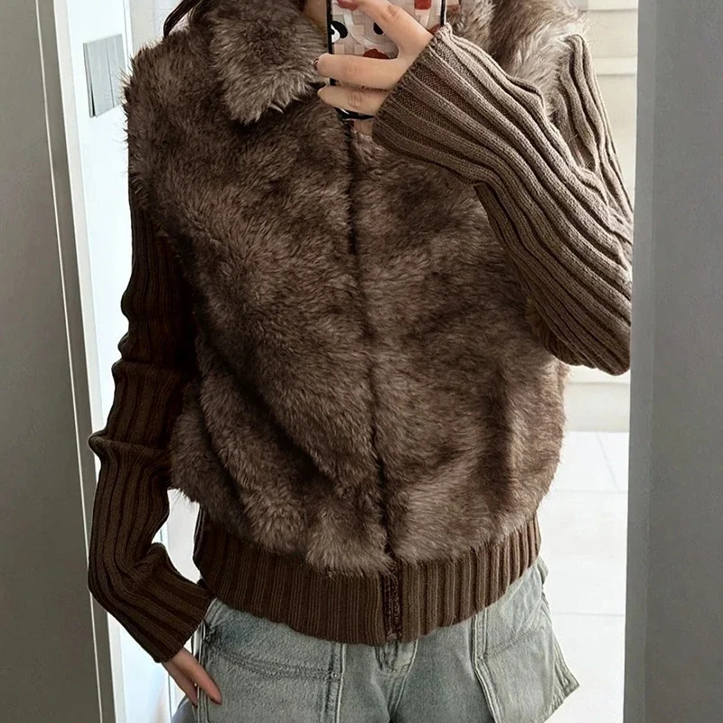 Patchwork Faux Fur Zip Up Coat For Women Elegant Cozy Turn Down Collar Warm Autumn Winter Streetwear Office Party Christmas Gift
Patchwork Faux Fur Zip Up Coat For Women Elegant Cozy Turn Down Collar Warm Autumn Winter Streetwear Office Party Christmas Gift