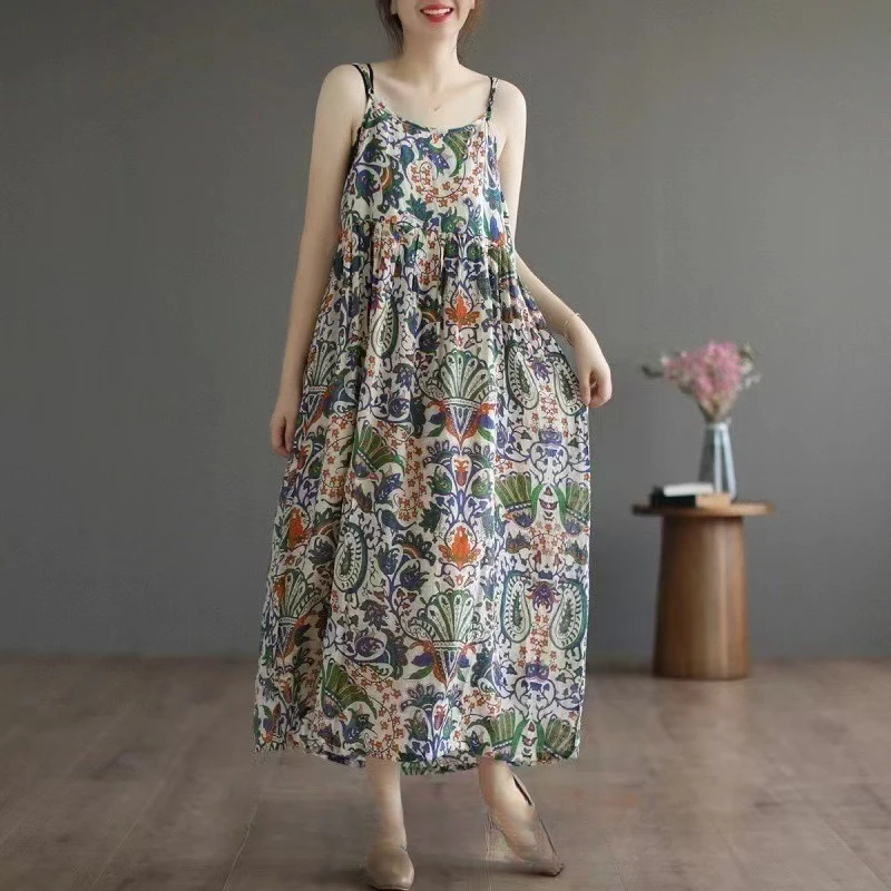 Women's Summer French Floral Waist Vest Dress High-End: Thin Strap Midi/Maxi Length Sleeveless 원피스
Women's Summer French Floral Waist Vest Dress High-End: Thin Strap Midi/Maxi Length Sleeveless 원피스