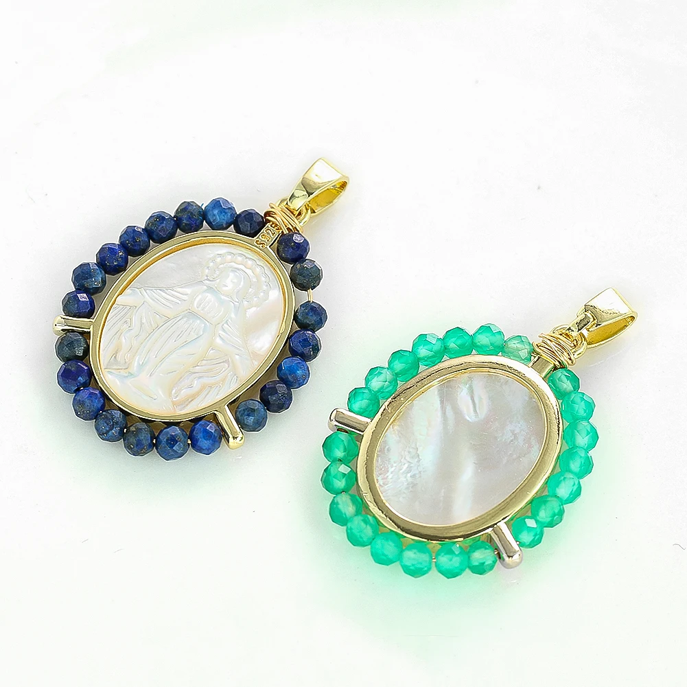 Natural White Shell Our Lady of Guadalupe Pendant Mother of Pearl Metal Tray Charm for Fashion Necklace Jewelry Making Accessory
Natural White Shell Our Lady of Guadalupe Pendant Mother of Pearl Metal Tray Charm for Fashion Necklace Jewelry Making Accessory