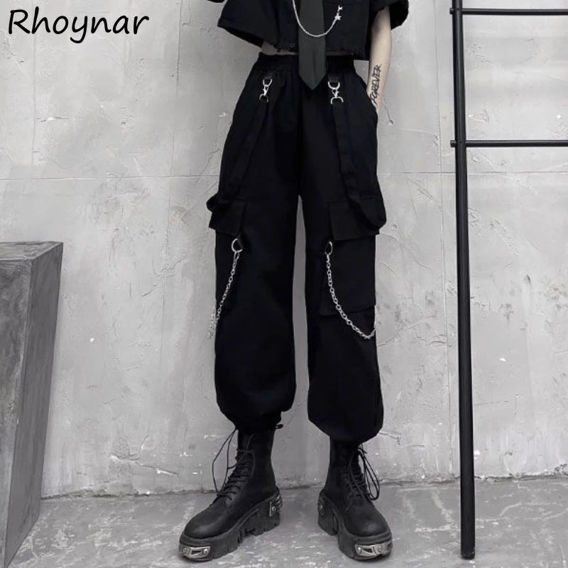 Women's Spring Autumn Black Overalls Techwear Cargo Pants Loose Fashion Korean High Waist Cool Girls Harajuku Casual Trousers
Women's Spring Autumn Black Overalls Techwear Cargo Pants Loose Fashion Korean High Waist Cool Girls Harajuku Casual Trousers