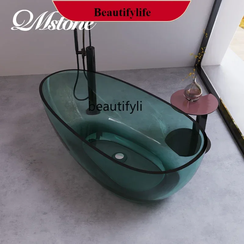 F18 Qimeishi oval pure resin color transparent crystal bathtub freestanding hotel bathtub 
F18 Qimeishi oval pure resin color transparent crystal bathtub freestanding hotel bathtub