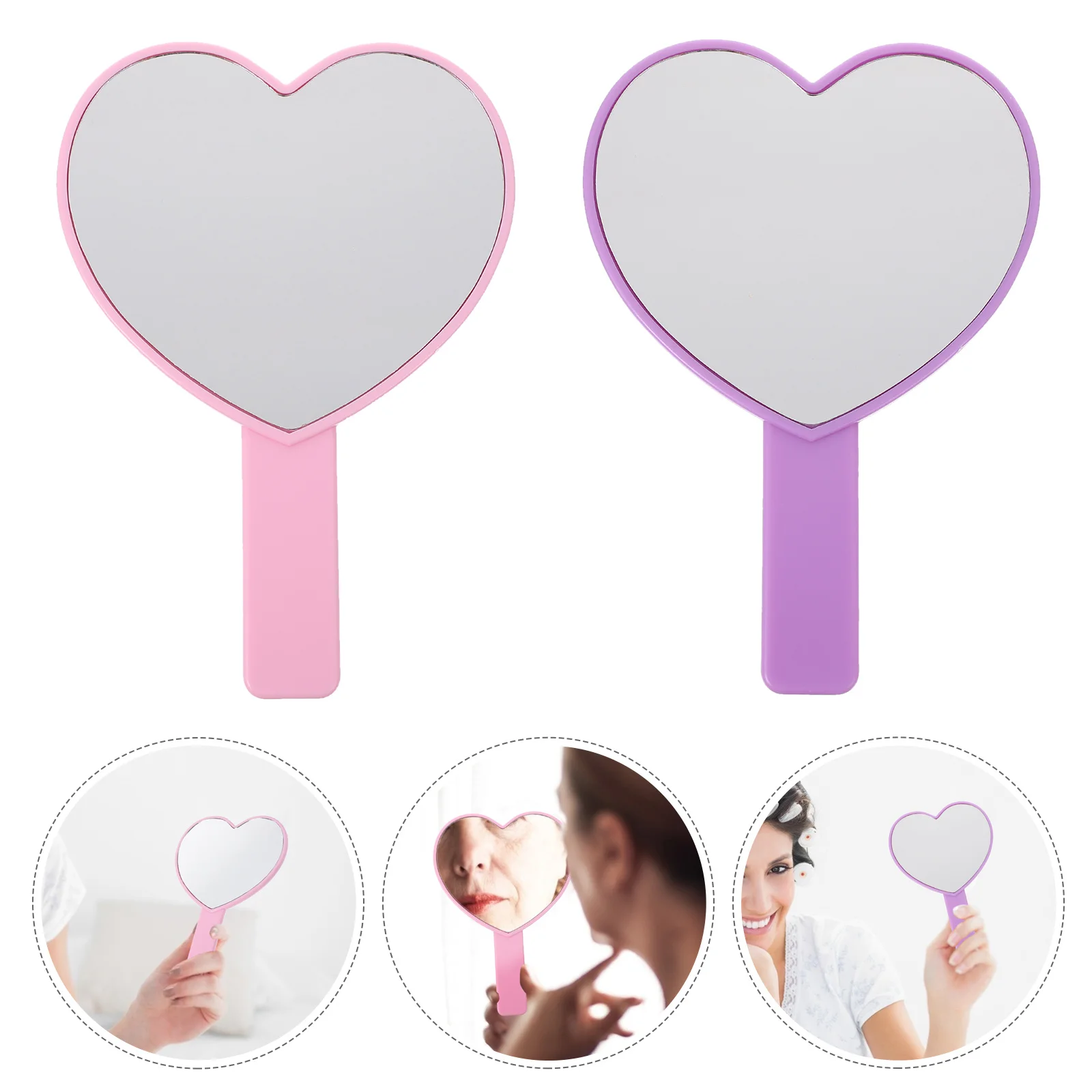 2Pcs Portable Mirror Cute Heart Design Suitable for Anytime Anywhere Gift Handheld Makeup Mirror 
2Pcs Portable Mirror Cute Heart Design Suitable for Anytime Anywhere Gift Handheld Makeup Mirror