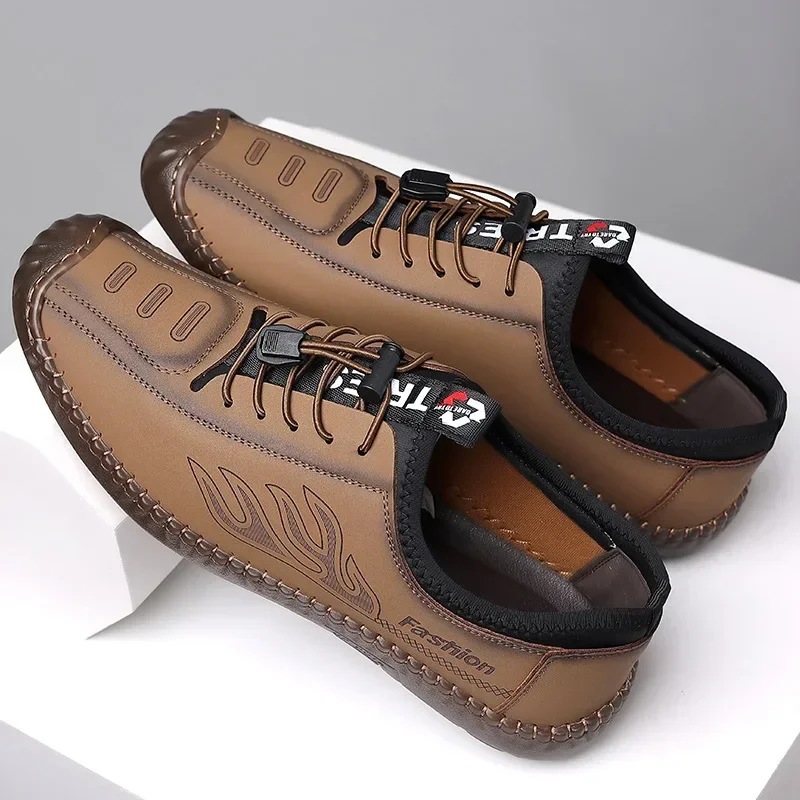 Men's Casual Shoes Soft Leather Comfortable Driving Trend Versatile Elastic Sneakers Male Loafers Retro Fashion Cowhide Oxfords
Men's Casual Shoes Soft Leather Comfortable Driving Trend Versatile Elastic Sneakers Male Loafers Retro Fashion Cowhide Oxfords